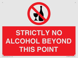 STRICTLY NO ALCOHOL BEYOND THIS POINT